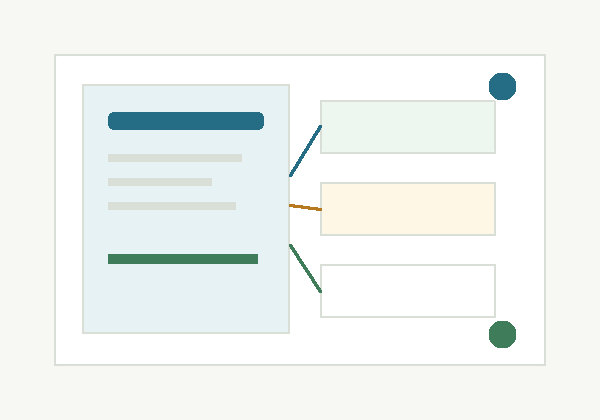 Editorial illustration of a document review desk